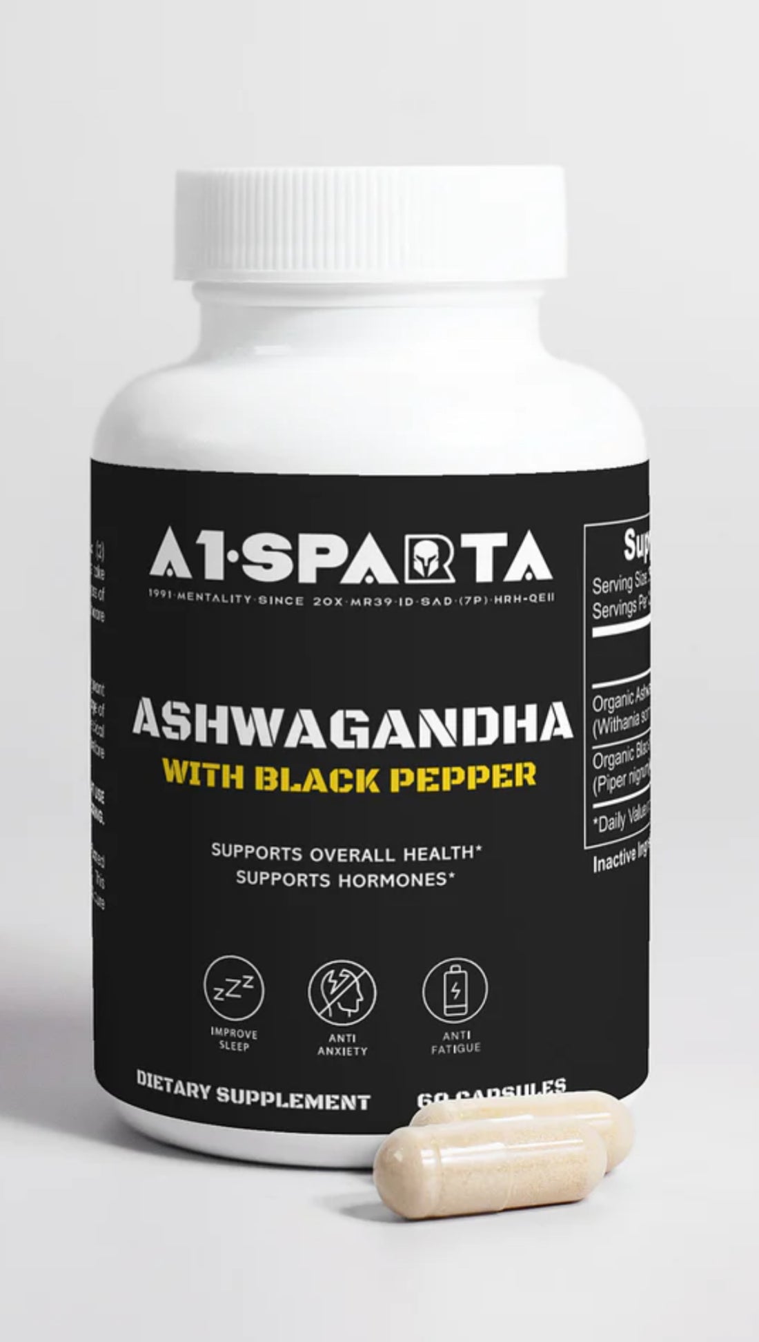 Enhance Your Wellbeing with A1•Sparta’s Holistic Supplement - Ashwagandha with Black Pepper!
